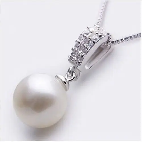 Природный AAA 10-11 мм южного моря белый Идеальный Круглый Жемчужное ожерелье 18''