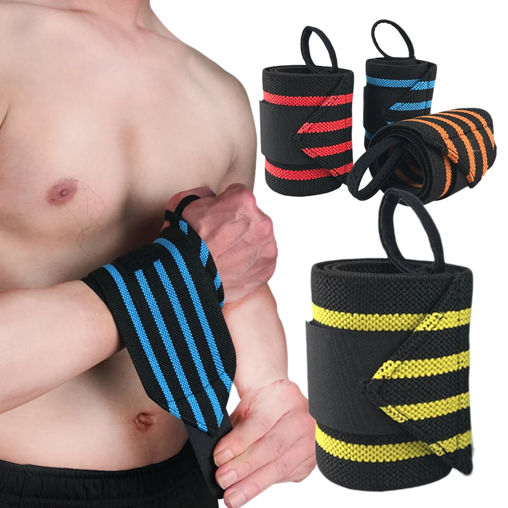 

1Pcs Fitness Adjustable Wristband Elastic Wrist Wraps Bandages for Weightlifting Powerlifting Breathable Wrist Support 4colors