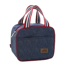 Denim Hangbag Lunchpaket Kind Bento Box Isoliert Pack Picknick Lebensmittel Thermal Eis Kühler Freizeit Zubehör Liefert Produkt
