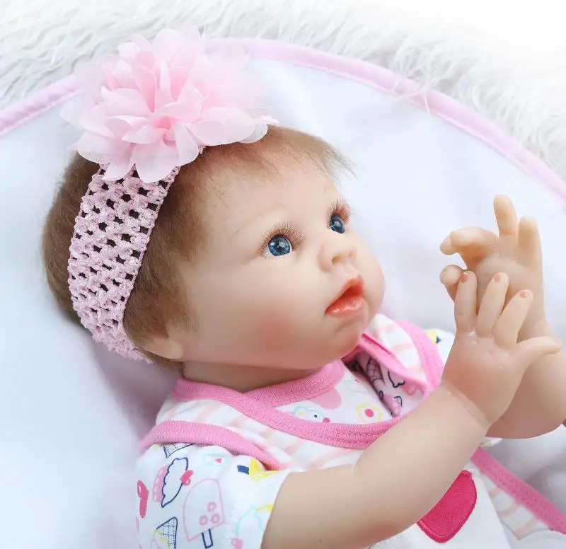 

NPKCOLLECTION55cm hot sale bebe bonecas soft cotton body lifelike cute newborn baby girl kids toys silicone reborn baby doll
