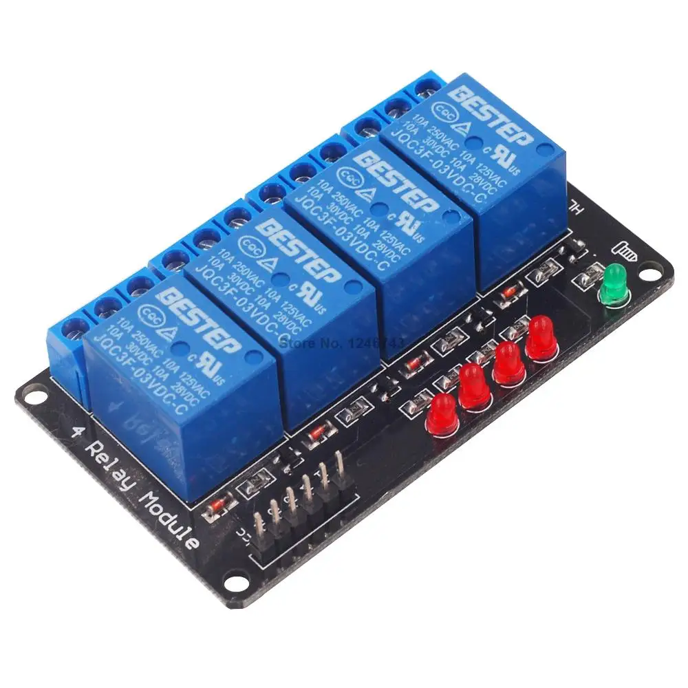 

1PCS 4 Channel 3V Relay Module with Lamp Low Level Trigger 4Channel Relay Module blackboard