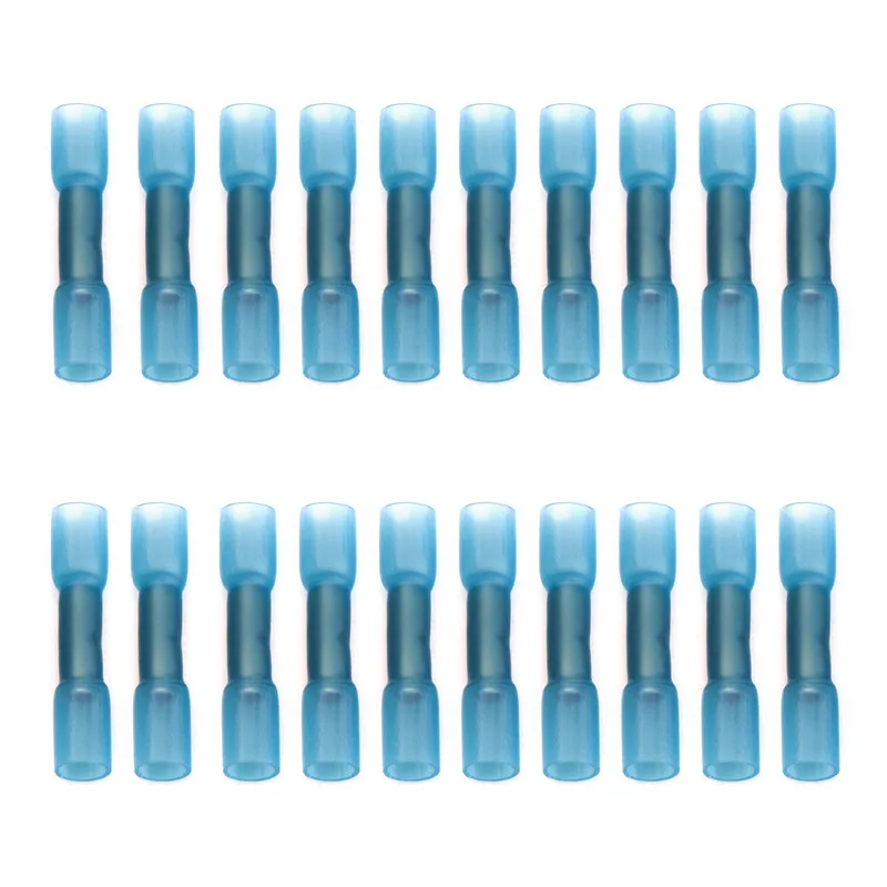 

20PCS/Set Heat Shrink Butt Terminal Waterproof Blue Electrical Wire Cable Splice Crimp Terminal Connectors Kit