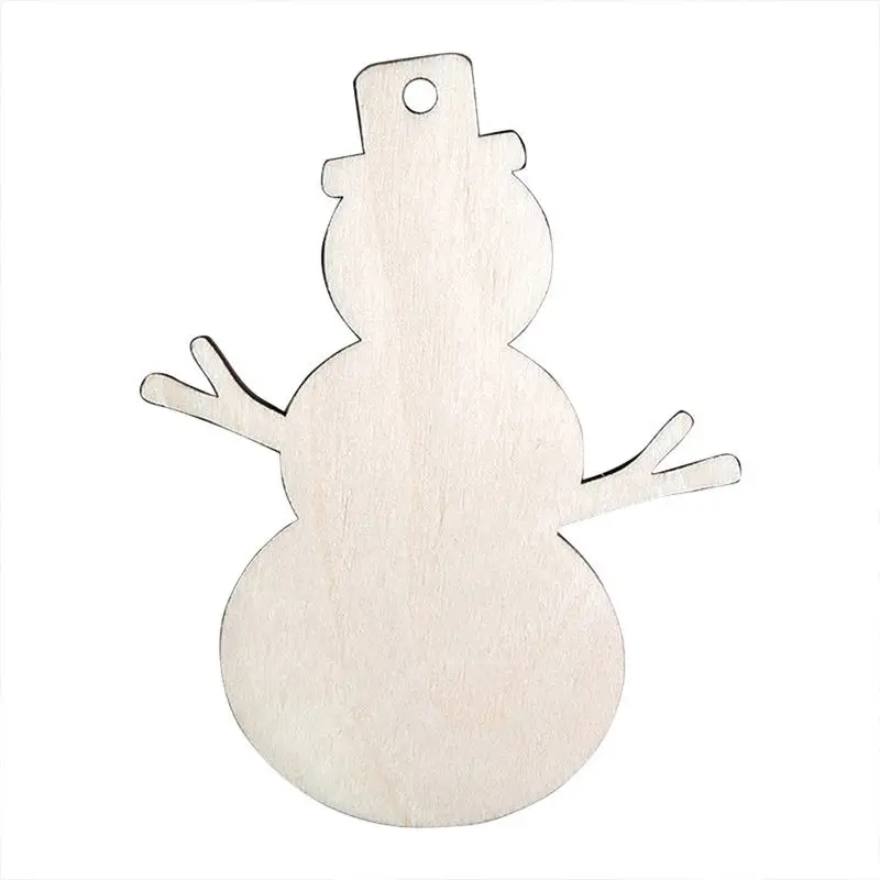 10pcs/Lot Carved Wood Snowflake Christmas Tree Hanging Ornament Tag Xmas Christmas Party Room DIY Craft Decor