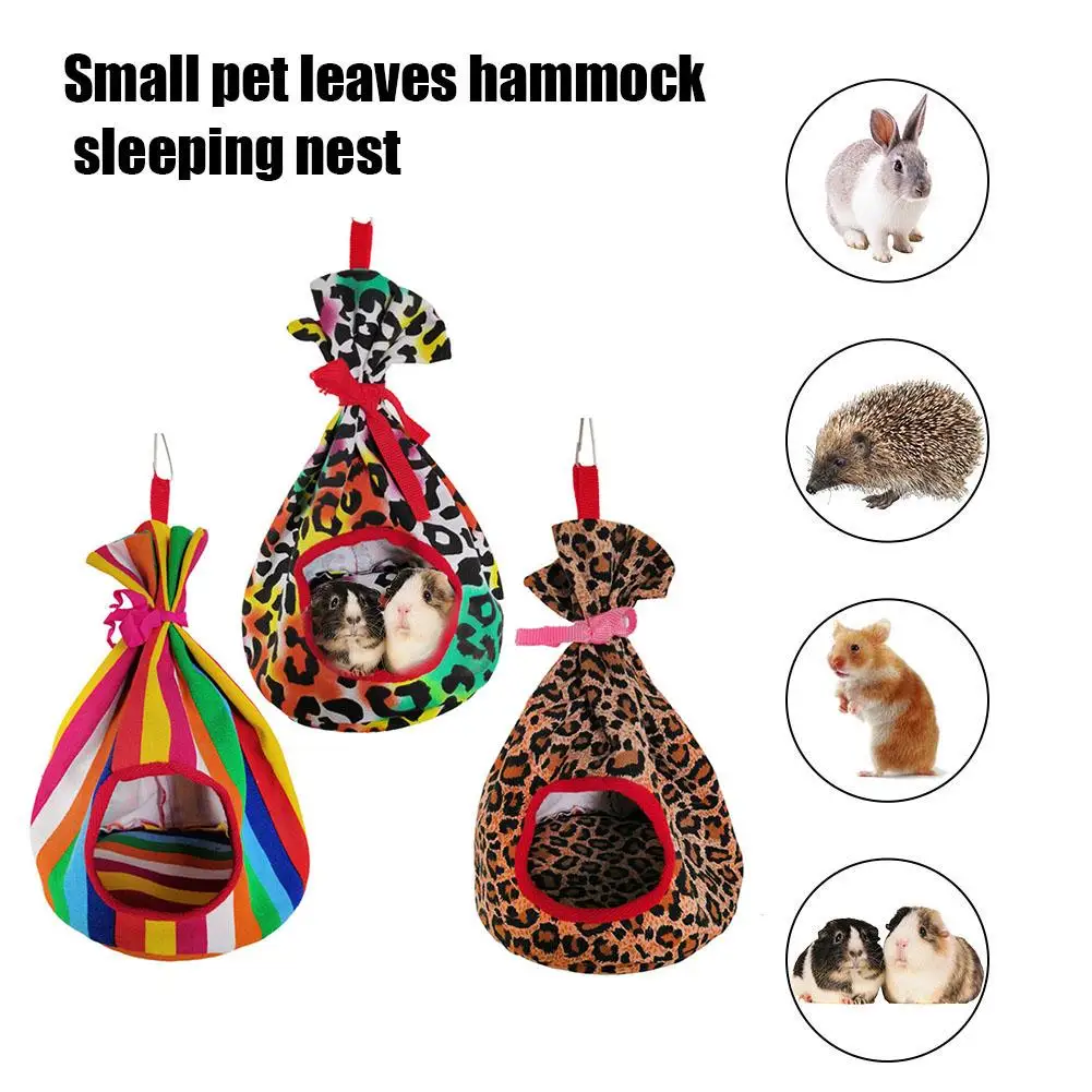 

Pet Hammock Cute Hamster Parrot Tent Sleeping Nest Small Pet Canvas Hanging Bed For Squirrels Guinea Pig Bird Cage Accessories
