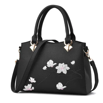 

Women Flower Embroidery Handbag Lady Embroidered Shoulder Bag Vintage Ethnic Crossbody Bag Shopping Bag Top-handle Bag Purse