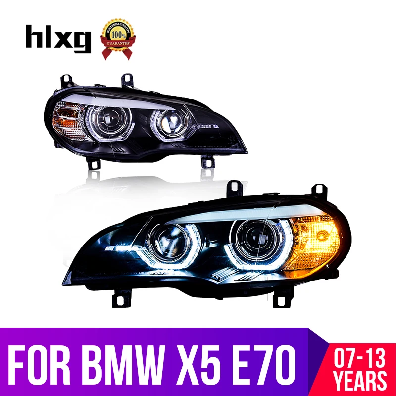 Hlxg автомобильный Стайлинг для BMW X5 E70 фары 2007 2013 Головной фонарь авто светодиодный