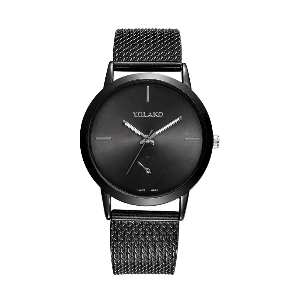 Модные женские часы с золотым пластиковым циферблатом, кварцевые часы, сетчатый кожаный ремешок, минималистичный стиль, наручные часы, Relogio Feminino# P40 - Цвет: Black