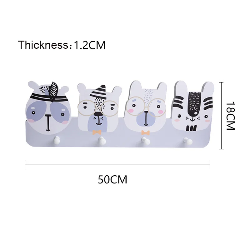 Ins Прекрасные деревянные, с животными из мультиков крючок, одежда, сумочка, вешалка под пальто, крюк, милые настенные подвесные аксессуары для детской комнаты - Цвет: G