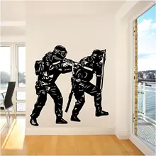 C100 настенная художественная Съемная виниловая наклейка детская комната полиция спецназ команда солдат армейская настенная художественная наклейка s украшение дома