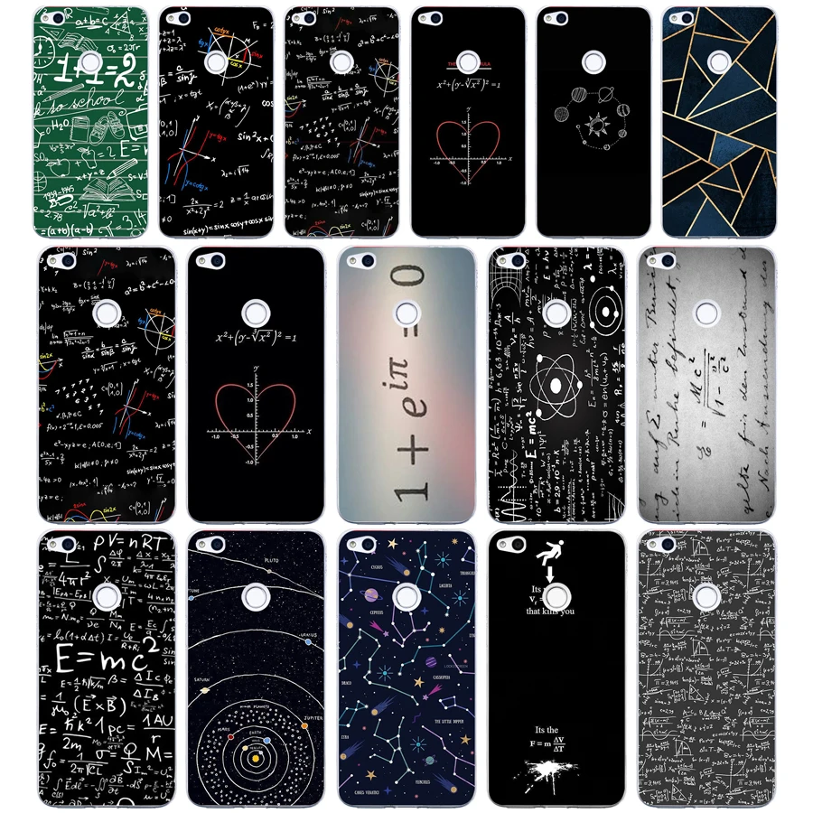 

e mc2 with E=mc Math Albert For Huawei P8 Lite 2017 Case Soft Silicon TPU Cover Pattern For Huawei P8 Lite 2017 Phone Case bags