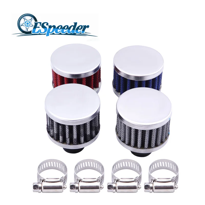 

ESPEEDER 12MM Auto Air Filter Air Inlet Outlet Air Intake Cover Super Power Flow Car Washable Air Filter Cleaner