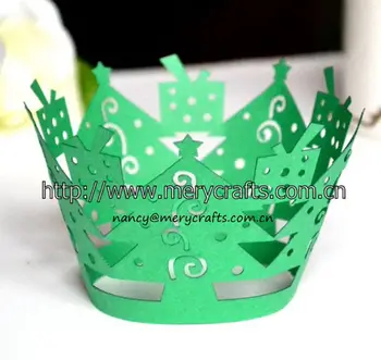 

Attractive Designs Christmas decorations 2017 laser cut Christmas theme Paper cupcake Wrapper from Mery Crafts