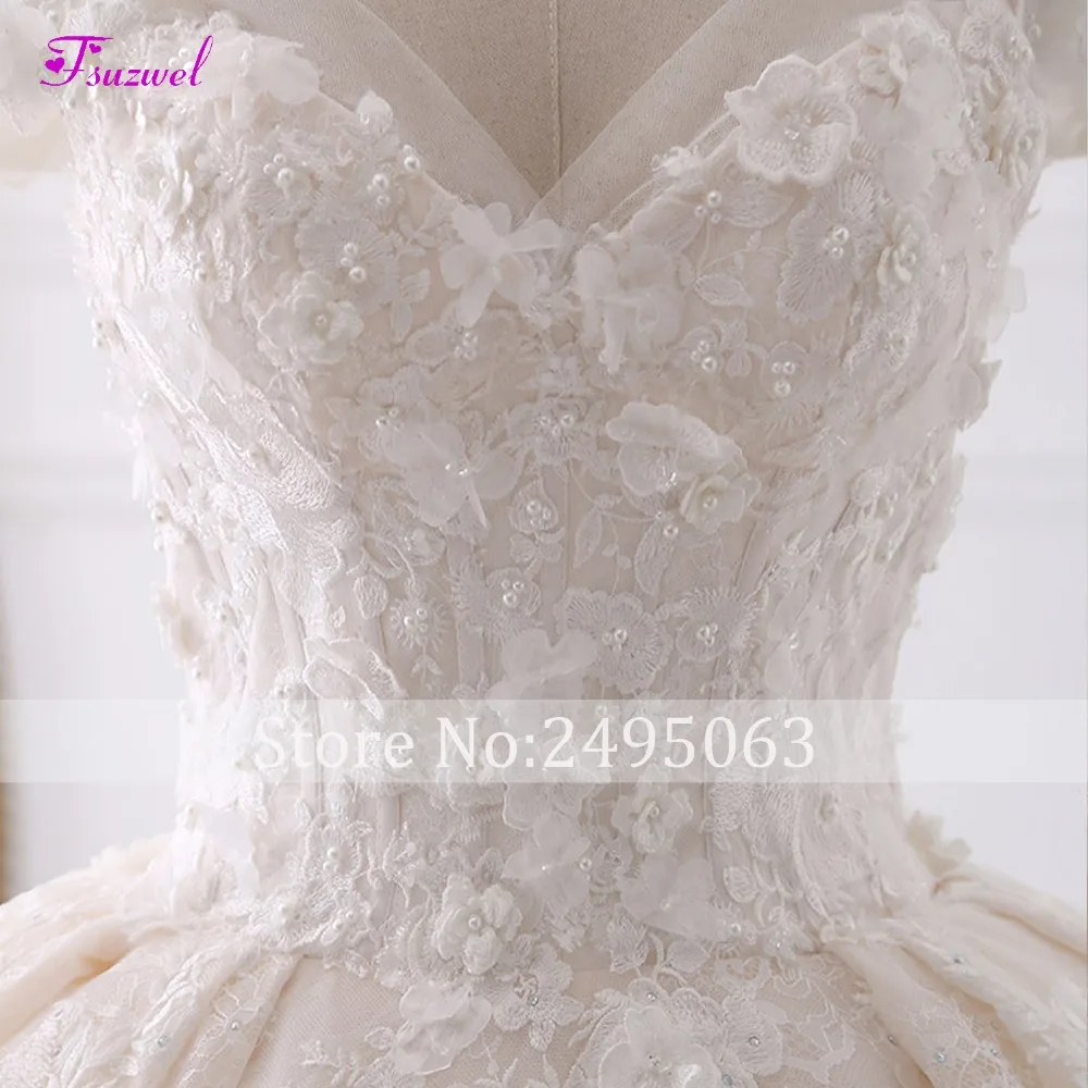 Vestido de Noiva Appliques Lace Flowers Princess Wedding Dresses 2022 Sweetheart Neck Pearls Royal Train Ball Gown Bridal Dress wedding dresses