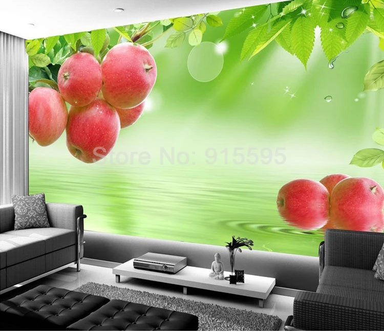 Custom Self-adhesive Wallpaper Fresh Fruit Large Mural TV Background Wall Painting Living Room Home Decoration Stickers For Wall
