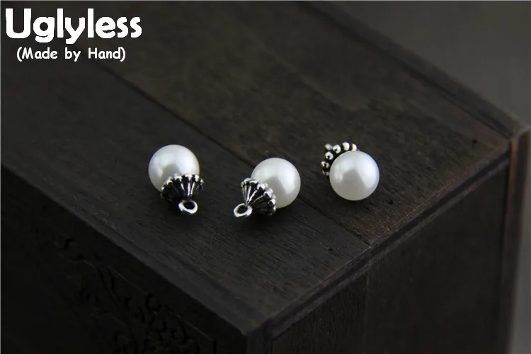 

Uglyless Real S925 Sterling Silver Balls Charms Accessories Jewelry DIY Handmade Jewellry Natural Pearls Pendant Bijoux Vintage