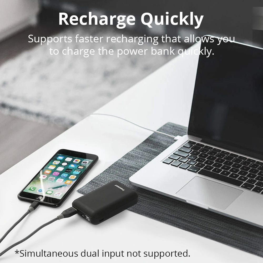 Tronsmart PB10 Mini Power Bank 10000mah Fast Charge External Battery Portable Charger with LED Display for iPhone,Samsung,xiaomi