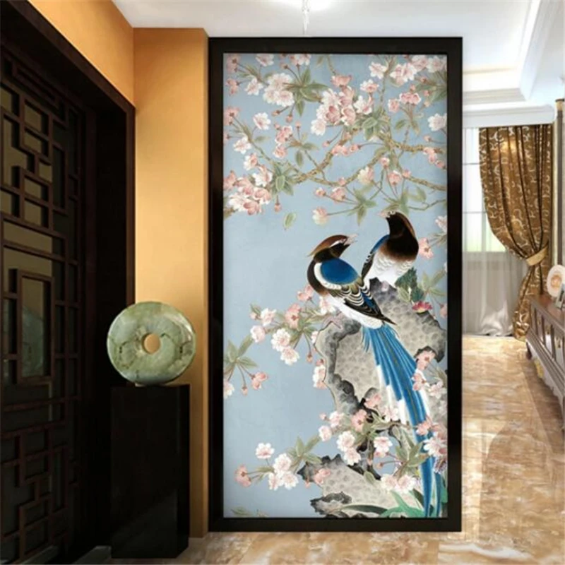 

beibehang Custom wallpaper 3d mural begonia flower hand-painted pen and flower Chinese porch papier peint background wall paper