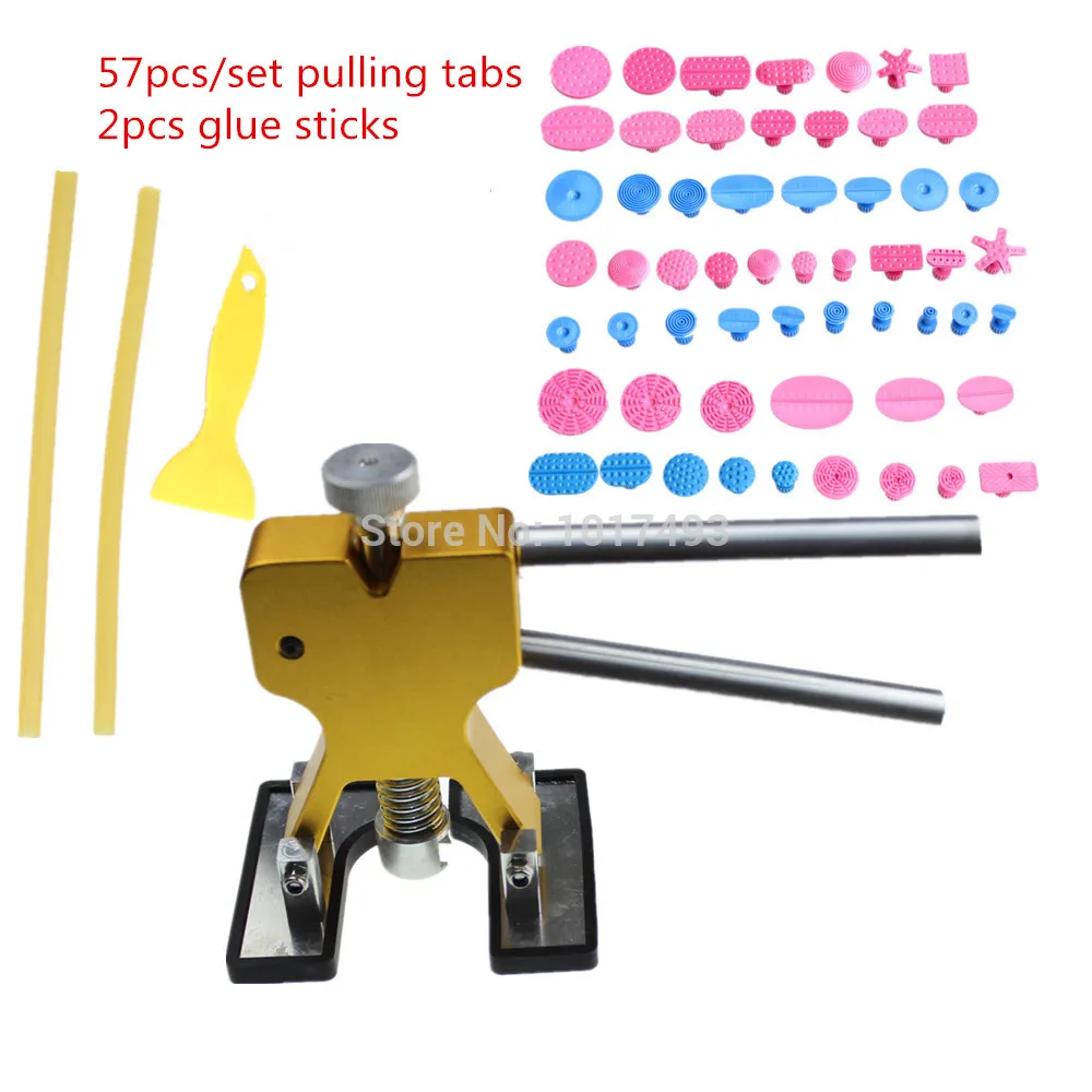 Pistola de Cola + Carro Tabs para Carro Ferramentas com 24x Paintless Dent Repair Puxando Ponte t Barra Mão Conjunto Extrator Reparação Ferramentas 12 v Pdr 18 glue gun set