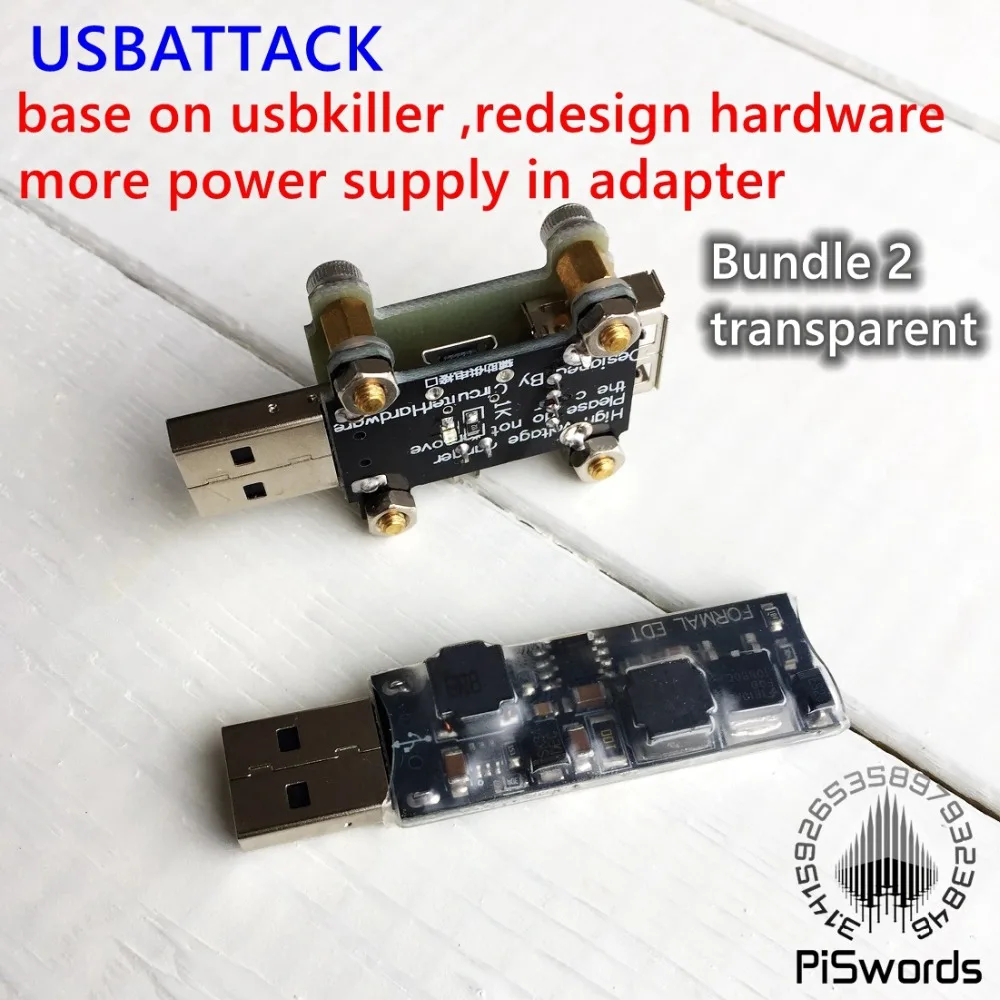 

Piswords USBATTACK High Voltage Pulse Generator Base on USBKiller usb killer redesign hardware more power supply in adapter