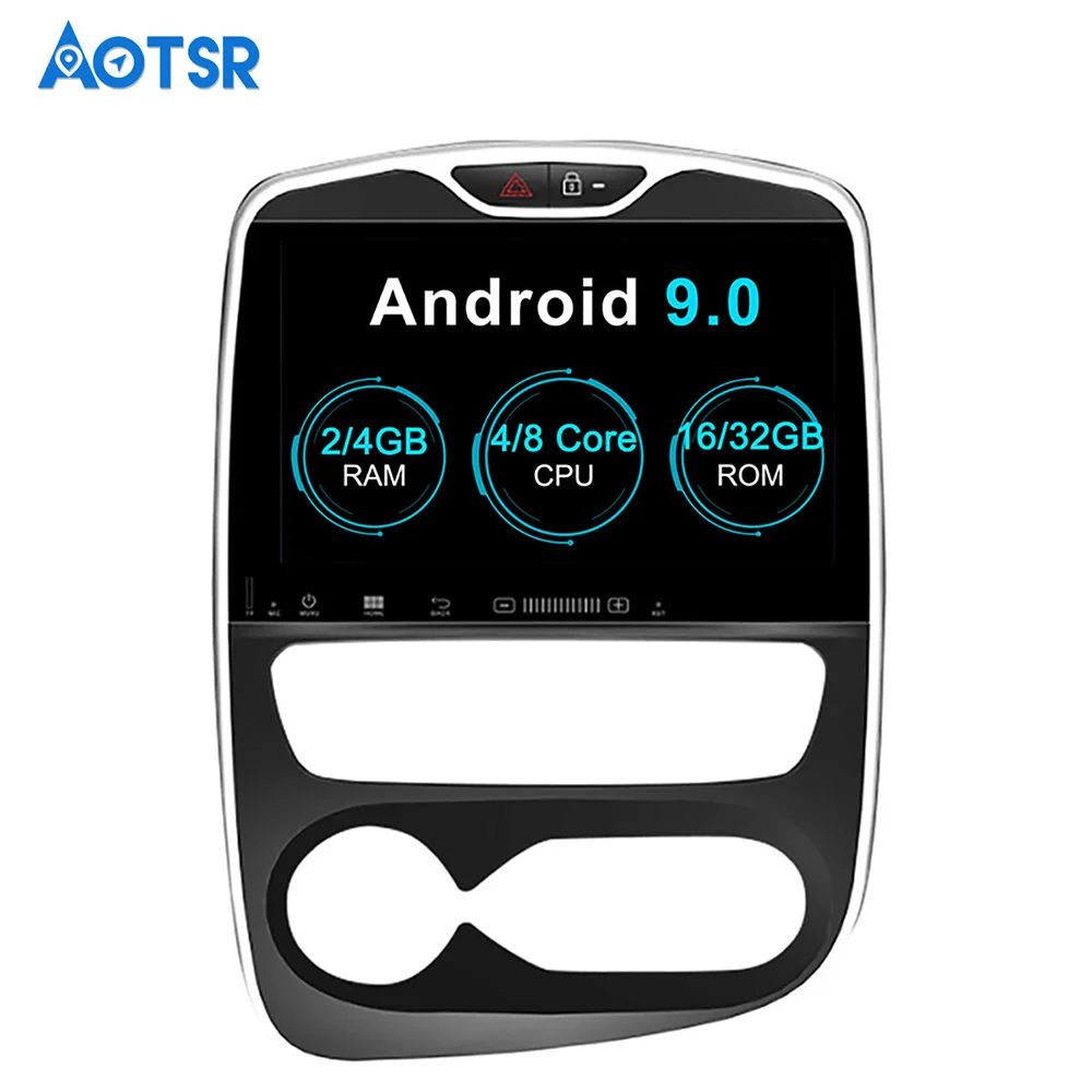 Автомобильный DVD-плеер Aotsr Android 9 0 с GPS-навигацией для Renault Clio 2016-2018 мультимедийный 2
