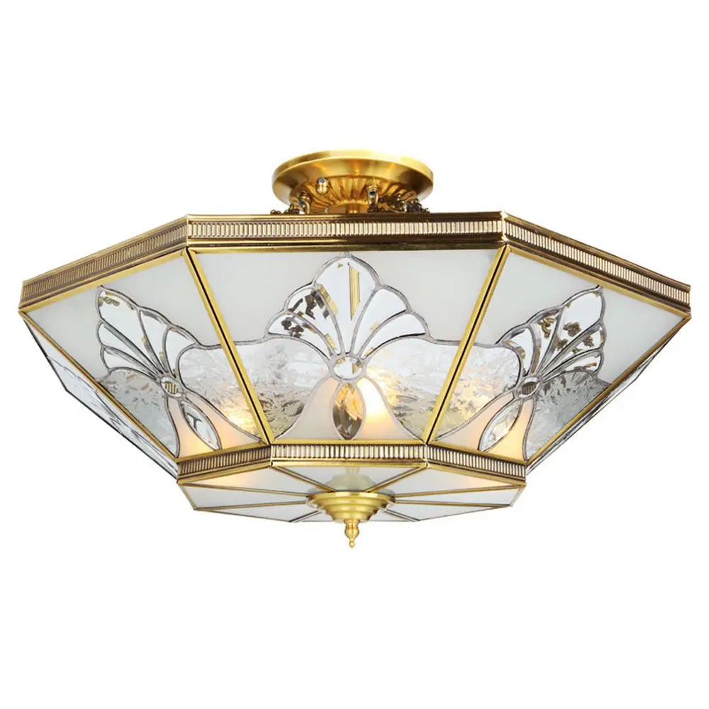 European Pure Copper Living Room Ceiling Light Bedroom Noble Copper