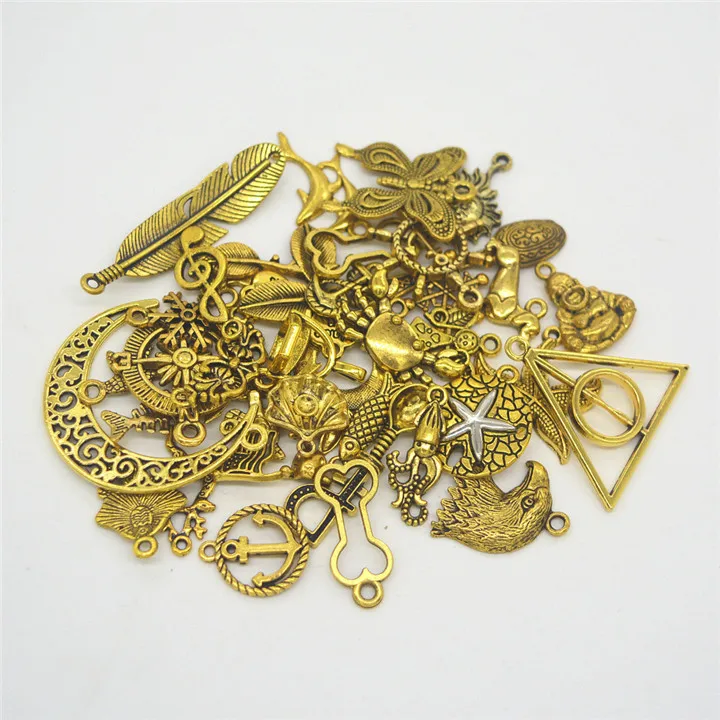 9  100g Alloy Gold Silver DIY Pendants For Necklace Earring Handmade Jewelry Marking Multiple Mixes Diy Jewelry Accessories Pendant