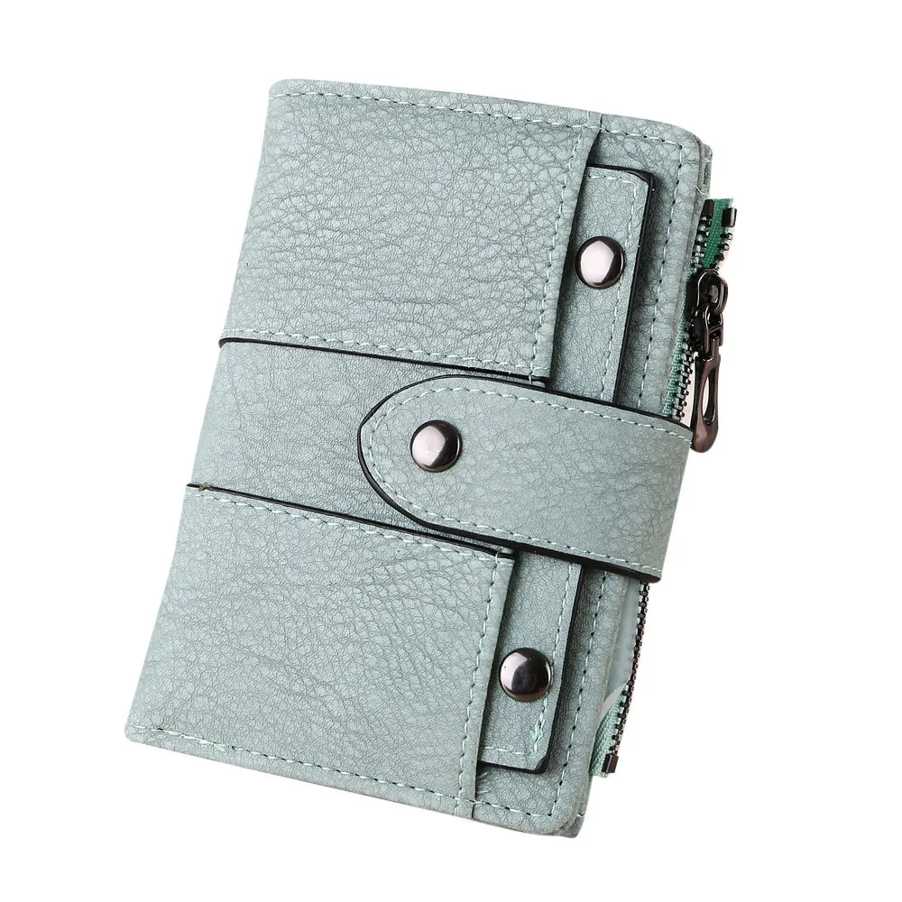 

Women Simple Retro Rivets Short Wallet Coin Purse Card Holders Handbag carteira feminina purse men