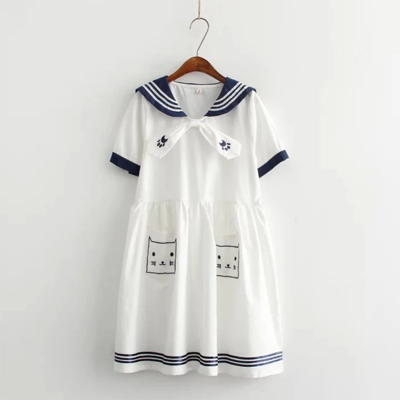 2016 г. весенне летнее платье в японском стиле морского моряка мягкое свободное