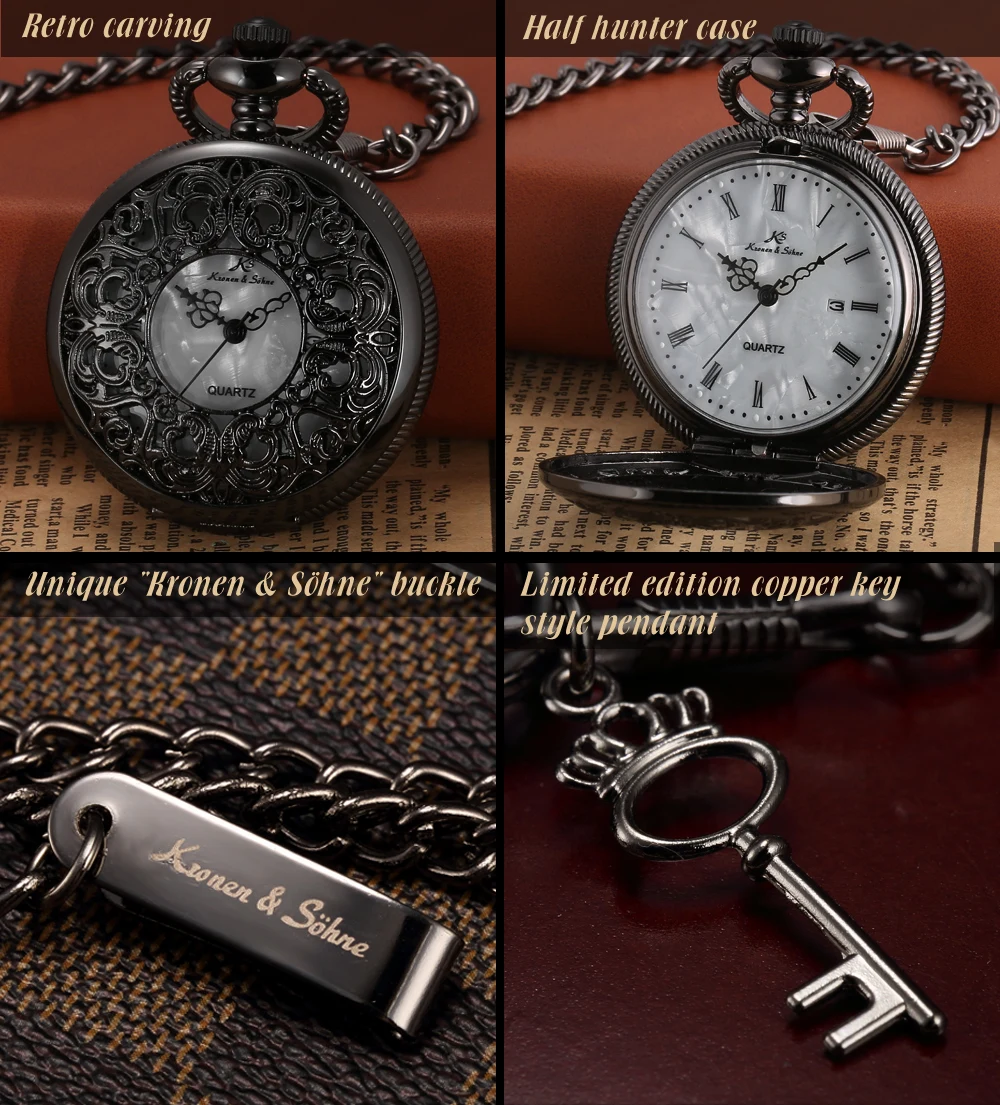 KS бренд перламутр циферблат птица цветочная керамическая сзади Охотник кварцевые кулон цепи кармашек для часов Часы для мужчин леди