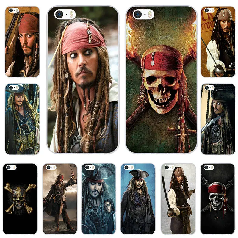 

Pirates of the Caribbean Johnny Depp Soft TPU Mobile Phone Cases Back Cover for iPhone X 10 7 6 6s 8 Plus 4 4S 5 5S SE 5C Bags