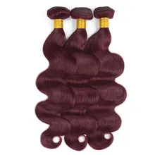 Soph queen Hair Pre-Colored #99J Malaysian Body Wave Bundles 100% Human Hair Extensions Remy Hair 3 Bundles