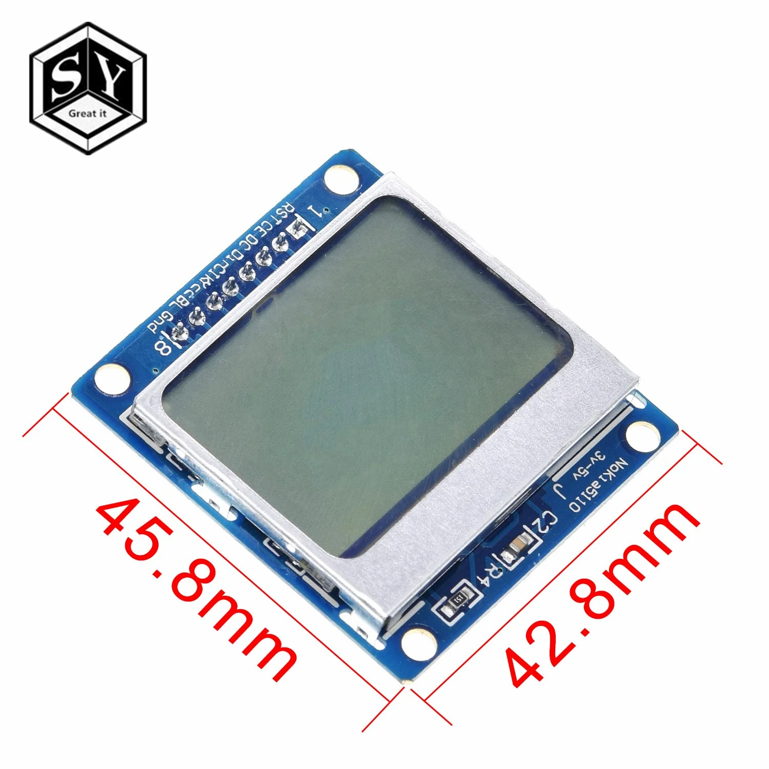 Умная электроника lcd модуль Дисплей монитор синий устройство подсветки PCB 84*48 84x84 ЖК-дисплей 5110 Nokia 5110 Экран для Arduino