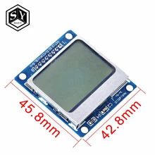 Eletrônica inteligente módulo lcd monitor de exibição azul backlight adaptador pcb 84*48 84x84 lcd5110 nokia 5110 tela para arduino