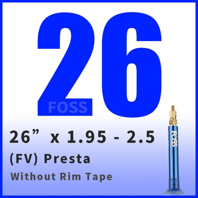 FOSS велосипедные шины Schrader/Presta 16/20/24/26/27,5/27/700C MTB дорожный велосипед внутренняя трубка резиновая велосипедная шина для велосипеда - Цвет: 26 x 195 to 250 FV