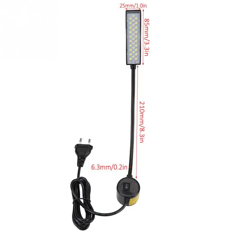 1 шт. 30-светодиодный светильник лампа магнитное основание переключатель крепления для швейной машины Рабочий светильник Gooseneck лампа - Цвет: EU Plug