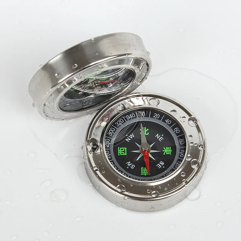Stainless Steel Compass Hiking Camping Travel Direction Compass