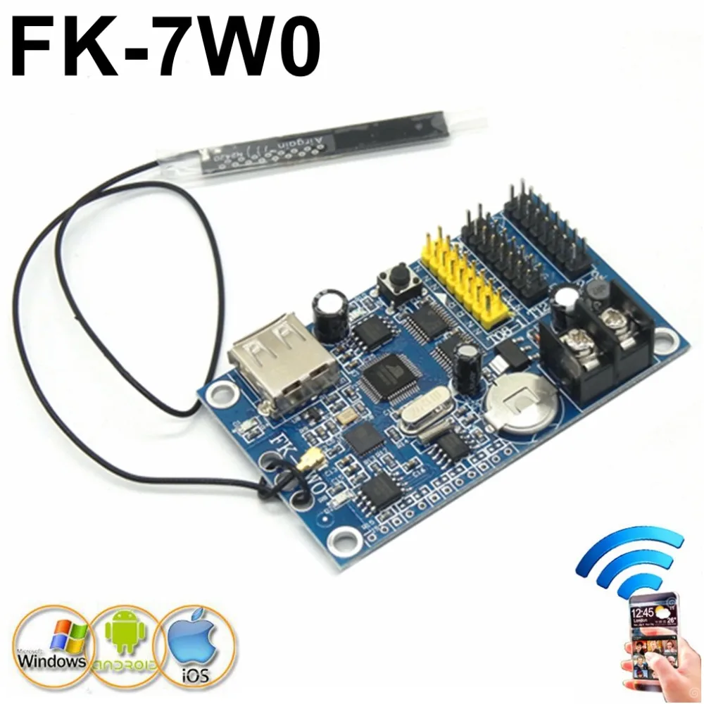 

FK-7W0 wifi wireless and USB led controller for single ,dual ,full color led sign display module 1024*32 pixels led control card