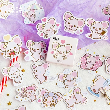 

45pcs/lot Pink Pig Series Mini Paper Sticker Decoration DIY Ablum Diary Scrapbooking Label Bullet Journal Stickers