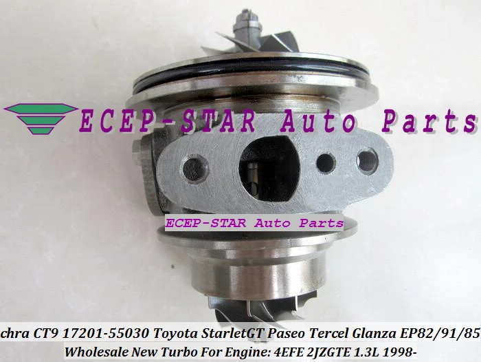 CT9 Turbo 17201-64190 17201-55030 CHRA Cartridge For TOYOTA Starlet GT Paseo Tercel Glanza EP82 EP91 EP85 1998- 4EFE 2JZGTE 1.3L (6)