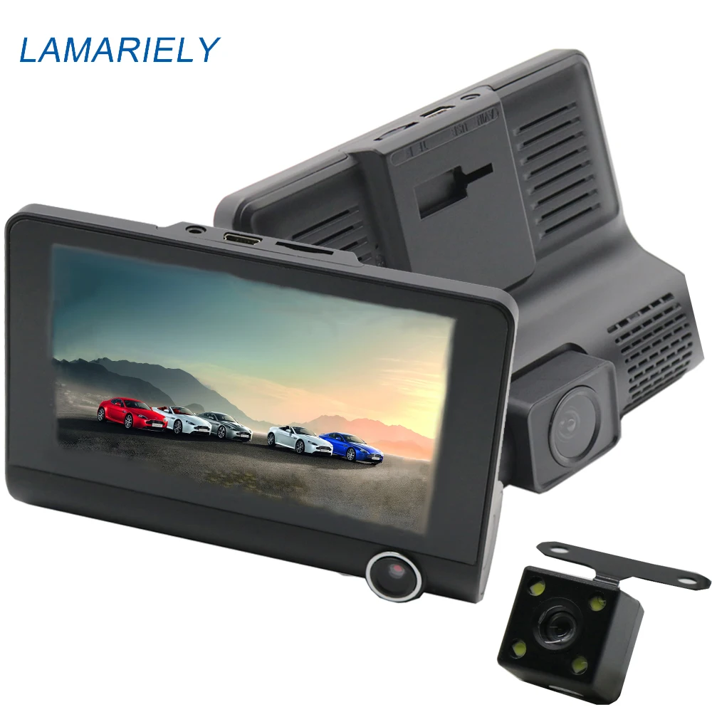 4 дюймовый автомобильный видеорегистратор камера с двойным HD 1080 P заднего вида 170