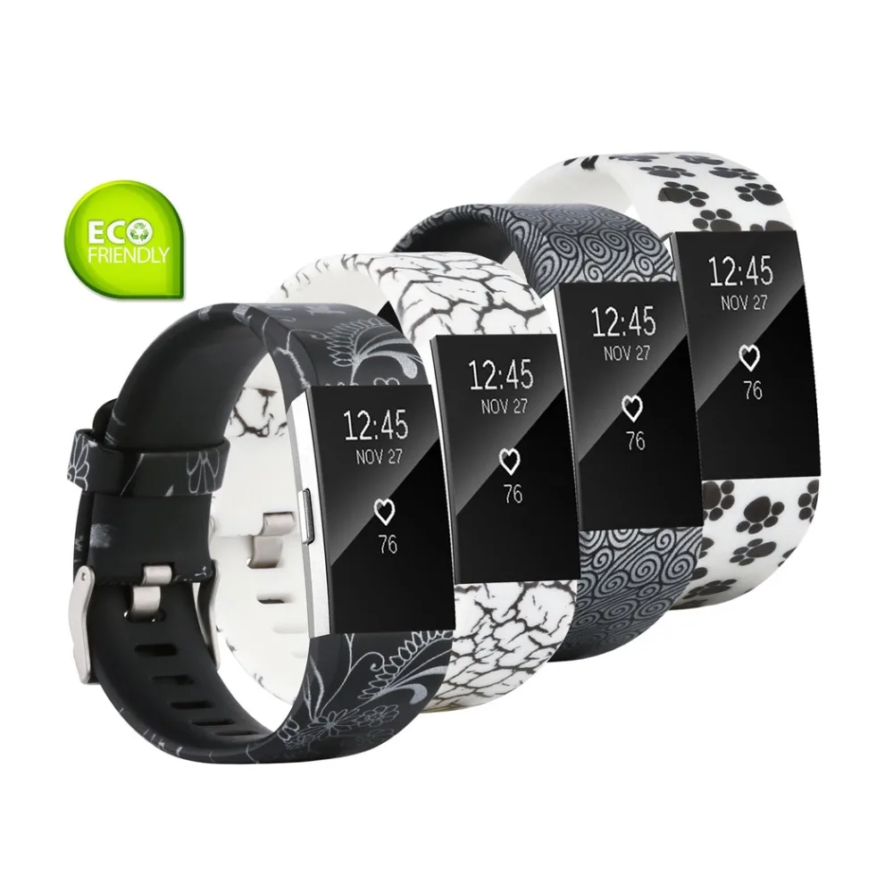 (C2HS)Pack of 4L For Fitbit Charge 2 Strap Bands,Soft Adjustable