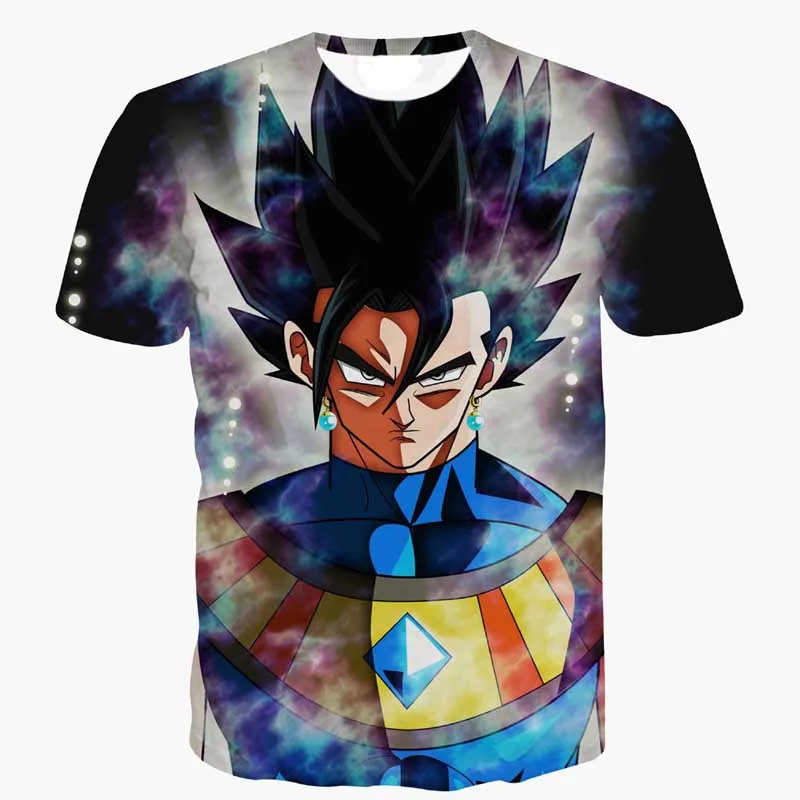 Dragon Ball Z Футболка мужская летняя 3D печать Супер Saiyan Son Goku God Black Zamasu Vegeta Драконий жемчуг футболки повседневные топы футболки