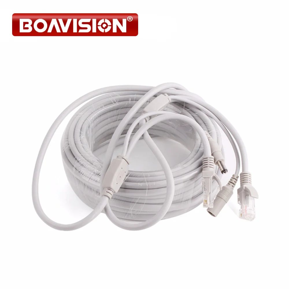 

10m / 20m / 30m / 40m Ethernet Cable RJ45 + DC Power CAT5/CAT-5e CCTV Network Cable Lan Cable For IP Camera NVR System