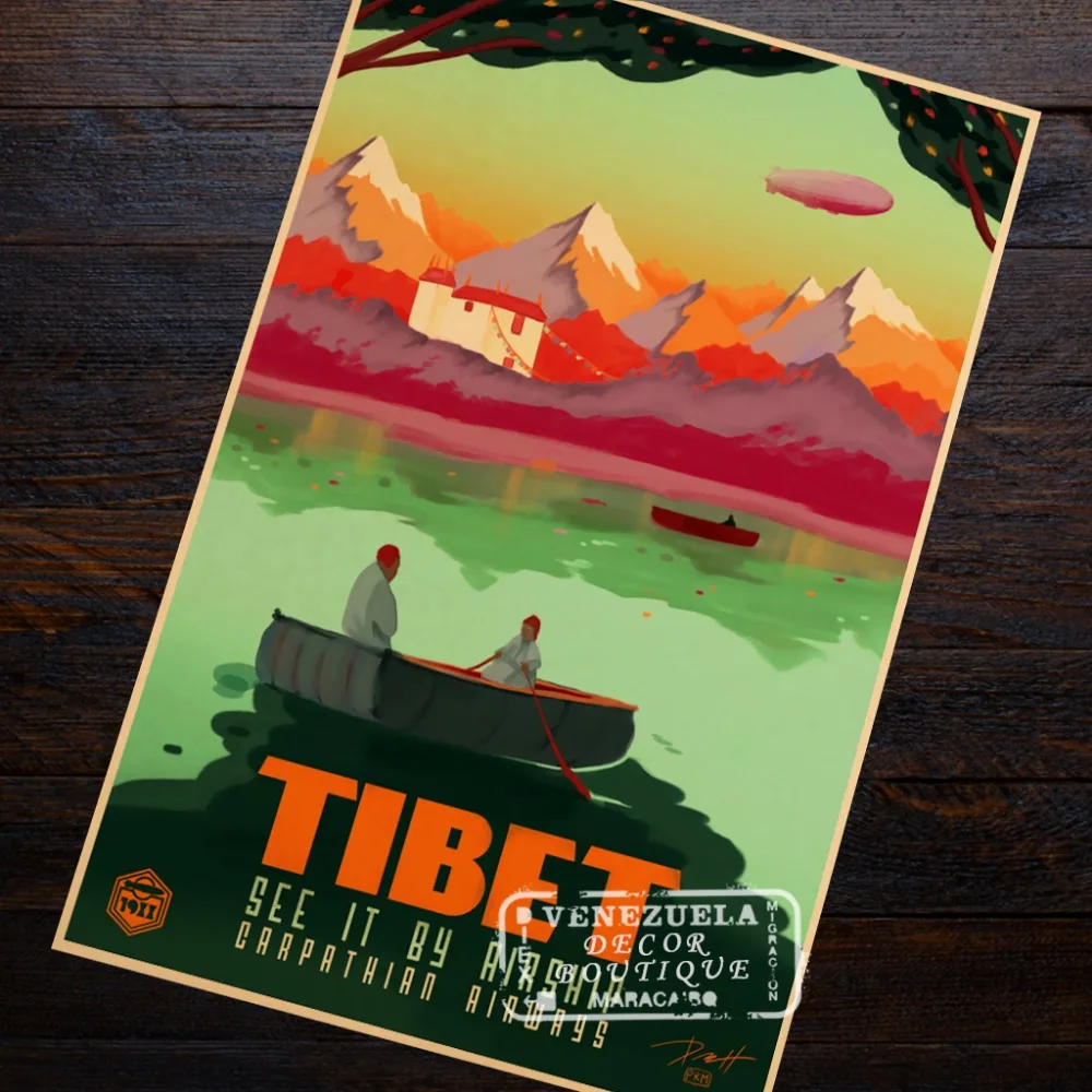 

Tibet Wonderland Ice China Visit Trip View Landscape Travel Retro Vintage Poster Canvas Painting DIY Art Home Bar Posters Decor