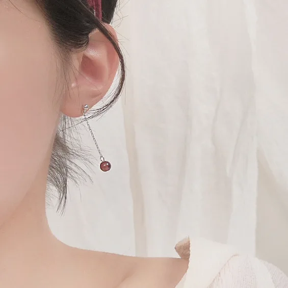 Pomegranate ball earrings  100% 925 Sterling silver Jewelry fashion Hypoallergenic dangle earrings for women christmas gift