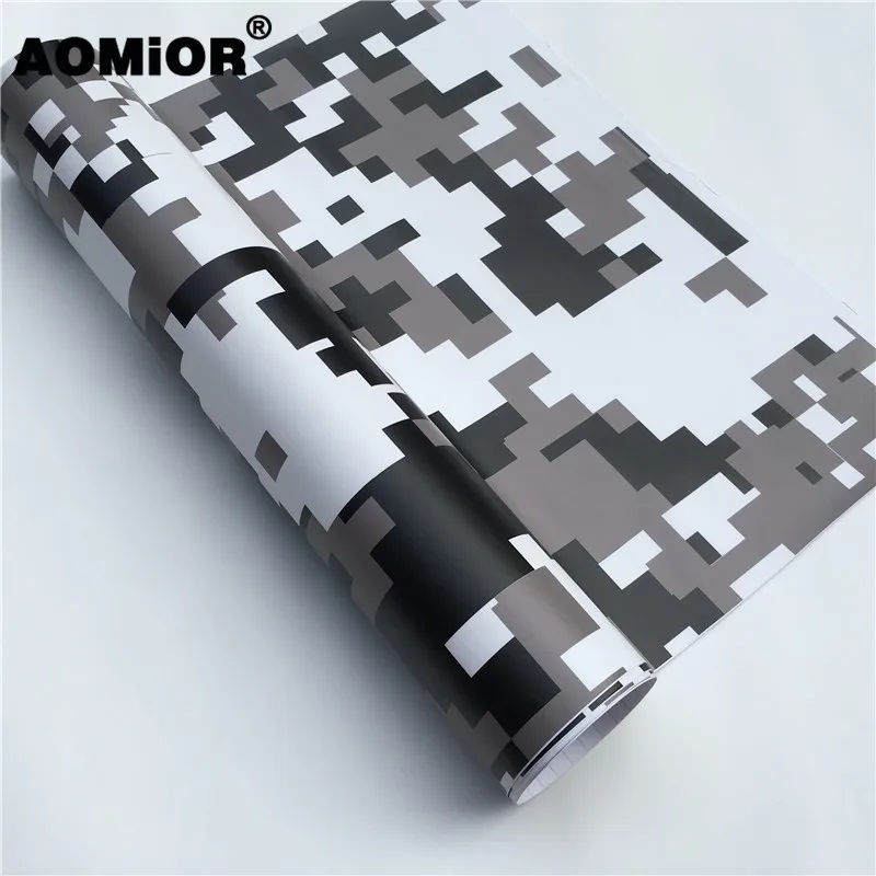 Black White Digital Camo Vinyl Wrap Film (8)