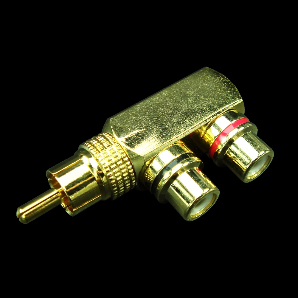 1pcs/lot Pure Copper RCA Connector Audio and Video Tee Connector RCA