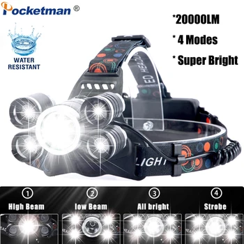 

Powerful T6 Headlight LED Headlamp Waterproof Headlamp with 4 Modes Bright Lighting Head Torch with 18650 Battery