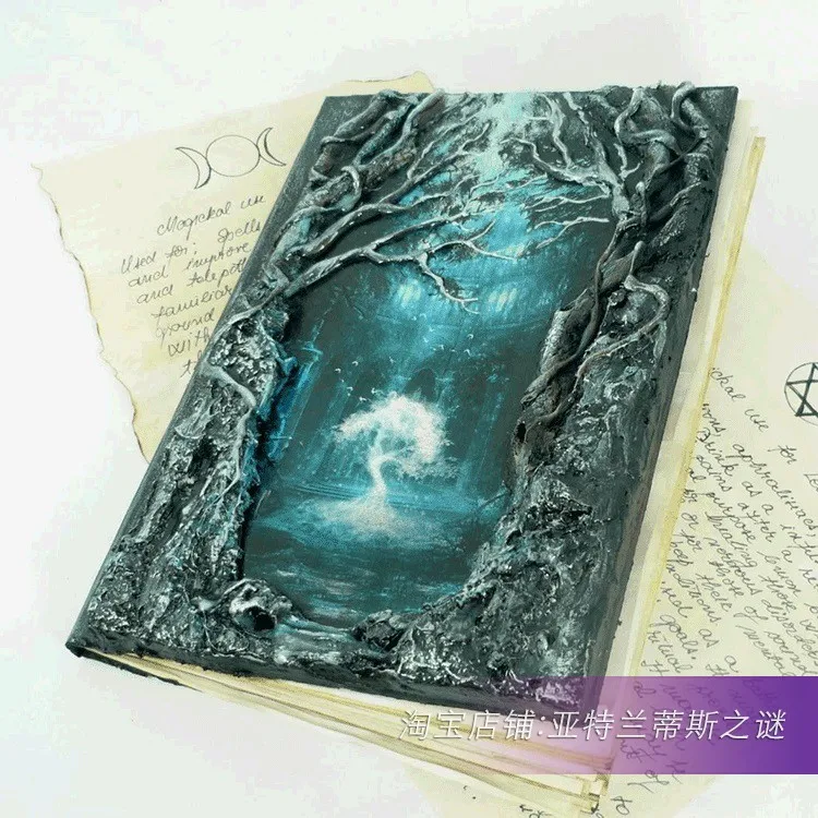 

Medieval styled genuine leather journal notebook Tree of Life - Witch Shadow Book Magic Notes sketchbook Esoter