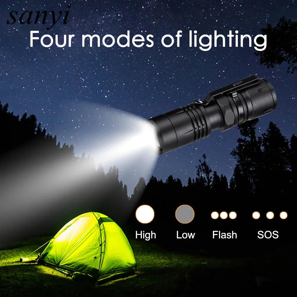 DEL Portable Camping Torche Batterie Rechargeable Lanterne Lumière Nuit Tente Lampe UK